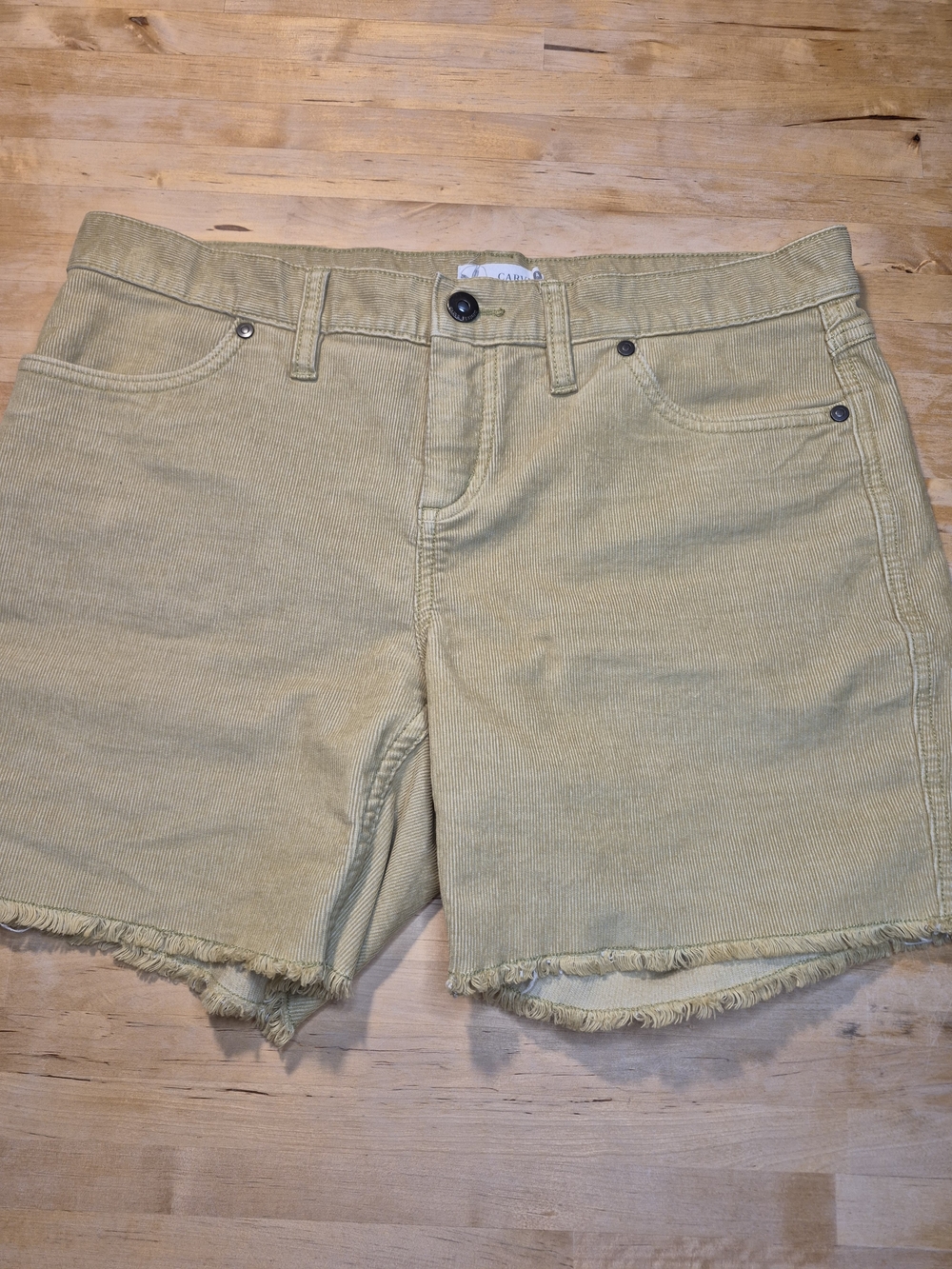 Carve Designs Tan Corduroy Frayed-Hem Shorts
